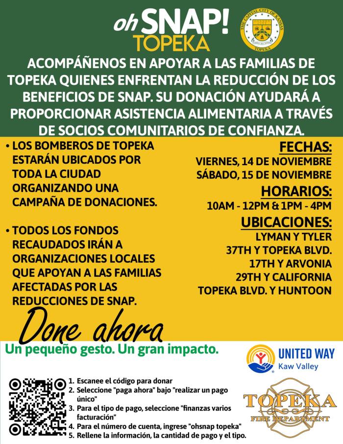 SNAP donation drive Spanish