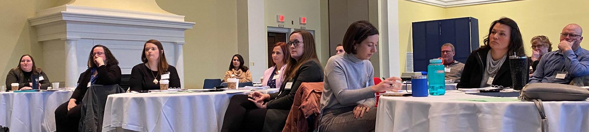 Attendees at a session of board leadership training